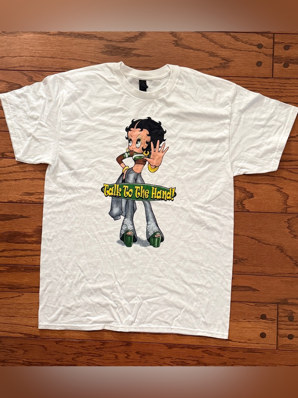Betty Boop Talk to the Hand Graphic T-Shirt White Gildan
Heavy Cotton L NWOT!
